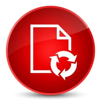 Document process icon elegant red round button Illustrazione stock
