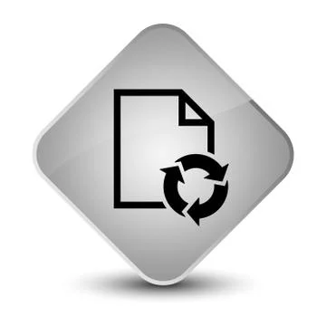 Document process icon elegant white diamond button Stock Illustration