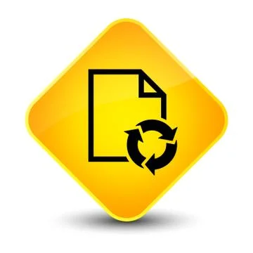 Document process icon elegant yellow diamond button Illustrazione stock