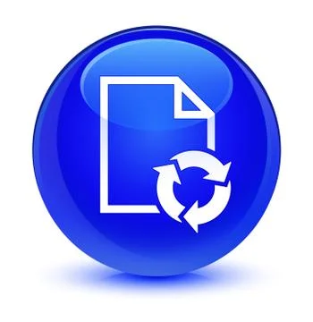 Document process icon glassy blue round button Illustrazione stock