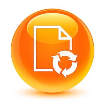 Document process icon glassy orange round button Stock Illustration