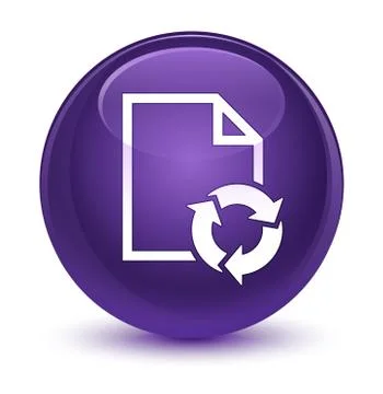 Document process icon glassy purple round button Stock Illustration