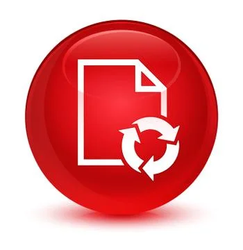 Document process icon glassy red round button Illustrazione stock