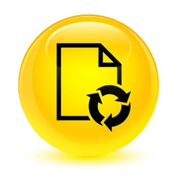 Document process icon glassy yellow round button イラスト素材
