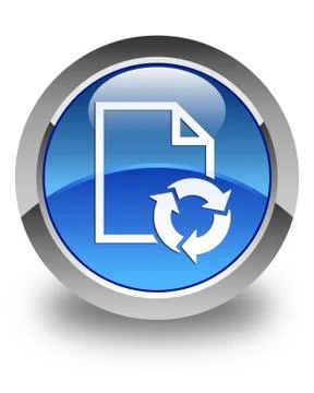 Document process icon glossy blue round button イラスト素材