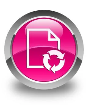 Document process icon glossy pink round button Illustrazione stock