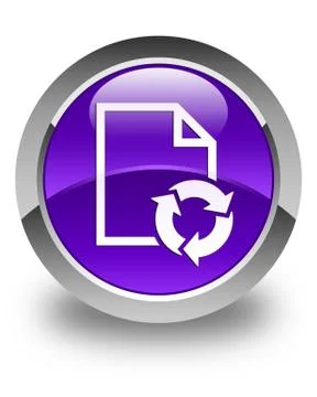 Document process icon glossy purple round button Stock Illustration