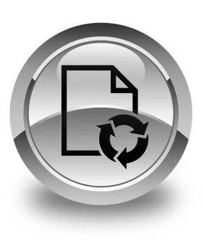 Document process icon glossy white round button 스톡 일러스트