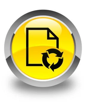Document process icon glossy yellow round button Illustrazione stock