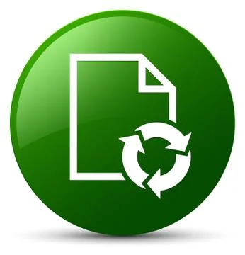 Document process icon green round button Stock Illustration