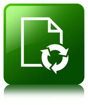 Document process icon green square button Stock Illustration