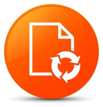 Document process icon orange round button Illustrazione stock