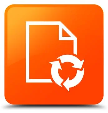 Document process icon orange square button イラスト素材