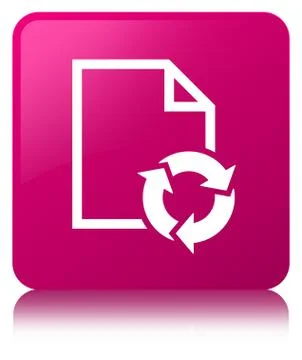 Document process icon pink square button Stock Illustration