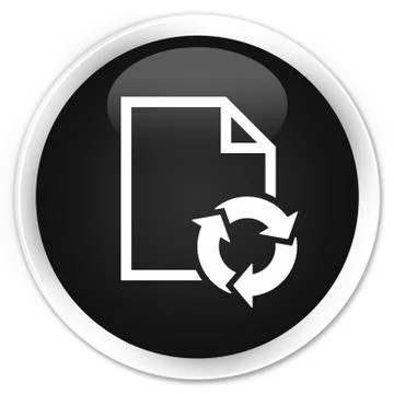 Document process icon premium black round button Stock Illustration