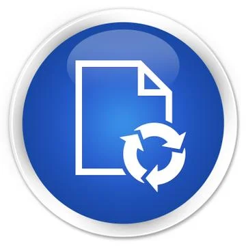 Document process icon premium blue round button Stock Illustration