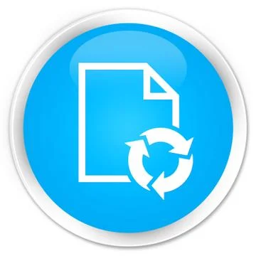 Document process icon premium cyan blue round button Stock Illustration