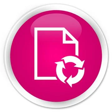 Document process icon premium pink round button Stock Illustration