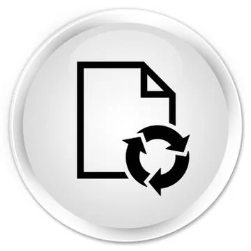 Document process icon premium white round button Stock Illustration