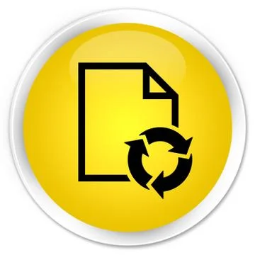 Document process icon premium yellow round button Illustrazione stock
