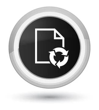 Document process icon prime black round button Stockillustratie