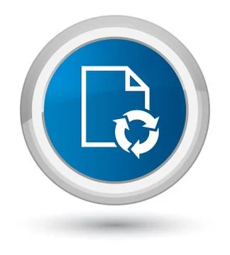 Document process icon prime blue round button Stock Illustration