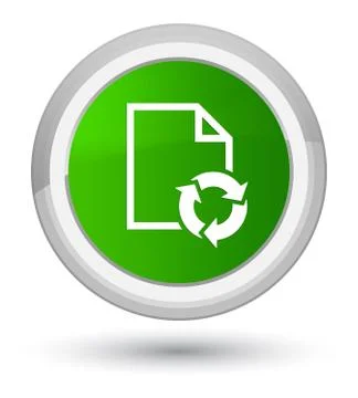 Document process icon prime green round button Illustrazione stock