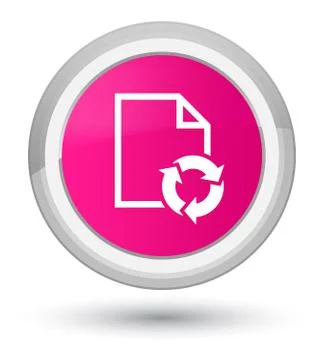 Document process icon prime pink round button Stock Illustration