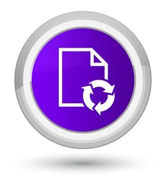 Document process icon prime purple round button Stock Illustration