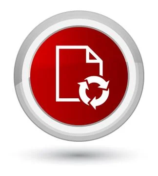Document process icon prime red round button Stock Illustration