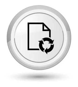Document process icon prime white round button Stock Illustration