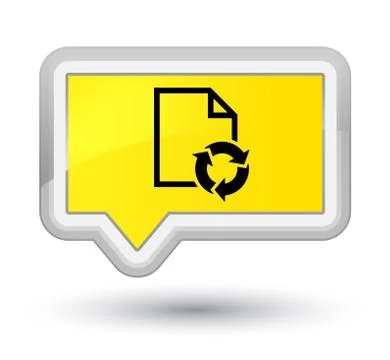 Document process icon prime yellow banner button Stock Illustration