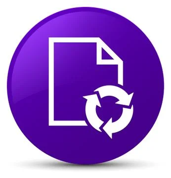 Document process icon purple round button Stock Illustration