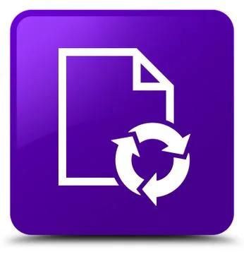 Document process icon purple square button Stock Illustration