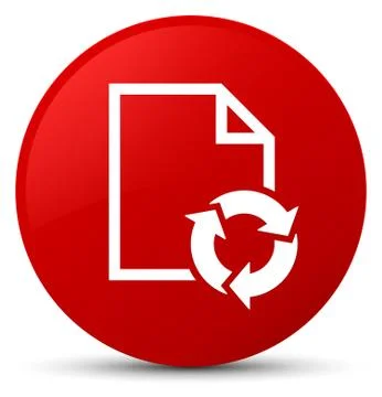 Document process icon red round button Stock Illustration