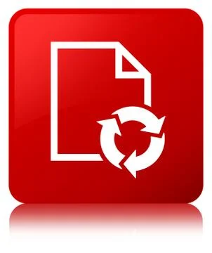 Document process icon red square button イラスト素材