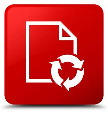 Document process icon red square button Stock Illustration