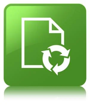 Document process icon soft green square button 스톡 일러스트