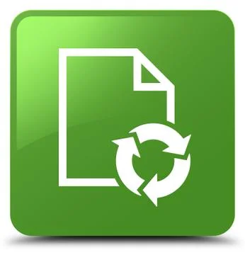 Document process icon soft green square button Illustrazione stock