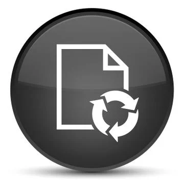 Document process icon special black round button Stock Illustration