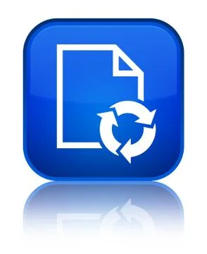 Document process icon special blue square button Illustrazione stock