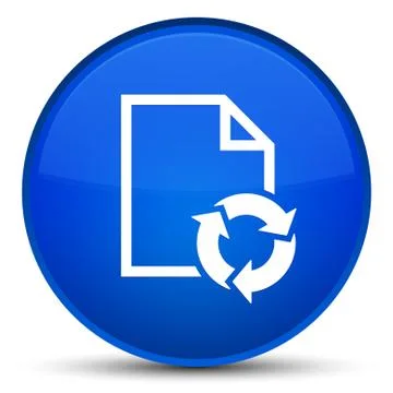 Document process icon special blue round button Stock Illustration