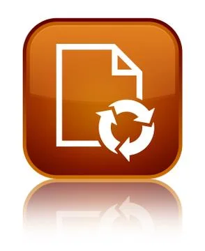 Document process icon special brown square button Stock Illustration