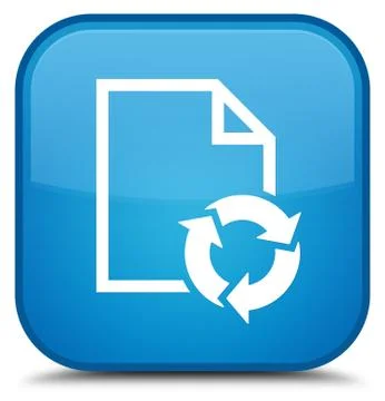 Document process icon special cyan blue square button Stock Illustration
