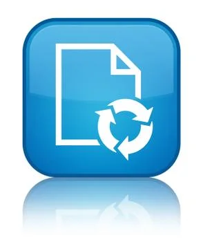 Document process icon special cyan blue square button Illustrazione stock