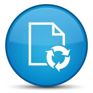 Document process icon special cyan blue round button Stock Illustration