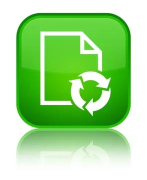 Document process icon special green square button Stock Illustration