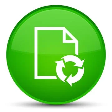 Document process icon special green round button Stock Illustration