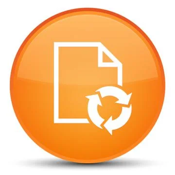Document process icon special orange round button Illustrazione stock