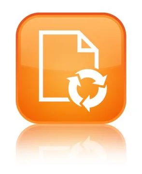Document process icon special orange square button Stock Illustration